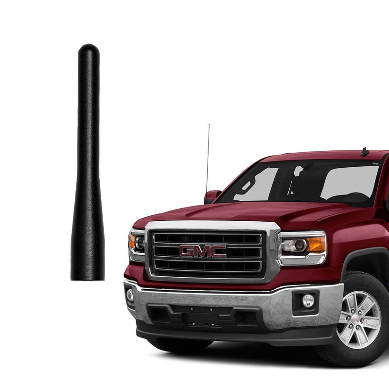 AMFRNE GM Truck Short Antenna, Compatible with 1999-2026 Chevy Silverado/GMC Sierra 1500 2500 3500 Truck Pickup Direct Replacement Antenna Rod, Matte Black 3.6 Inch 6061 Aluminum, Car Wash Safe Proof - Image 1